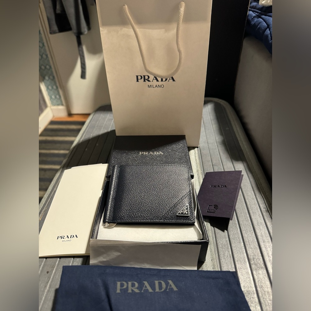 Authentic Prada Bifold Money Clip Wallet